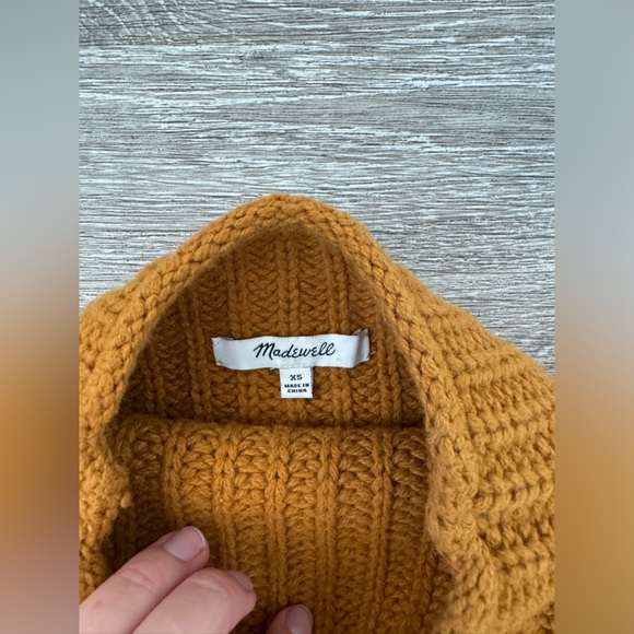 Madewell EUC Mockneck Knit Side-Button Pullover Sweater Size XS Wool Blend Brown - Picture 6 of 9